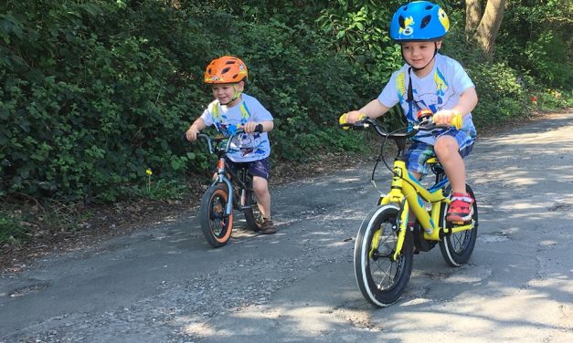 Austin and Otis enjoying a bike ride