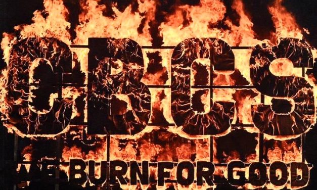 A flaming torch saying we burn for good