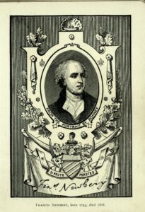Engraving of portrait of Francis Newbery.