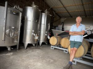 Winemaker, Kevin Sutherland, in part of the winery at Bluebell Vineyard