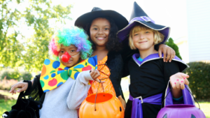 Children dressed in Halloween costumes