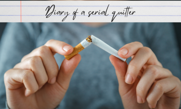 Person breaking a cigarette 'Diary of a serial quitter'
