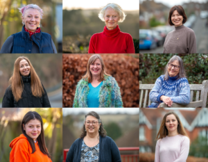 collage of nine people who have taken part in the Homes for Ukraine scheme