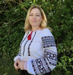 a woman wearing traditional Ukrainian clothes