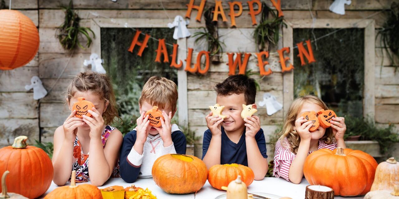 children at a Halloween party