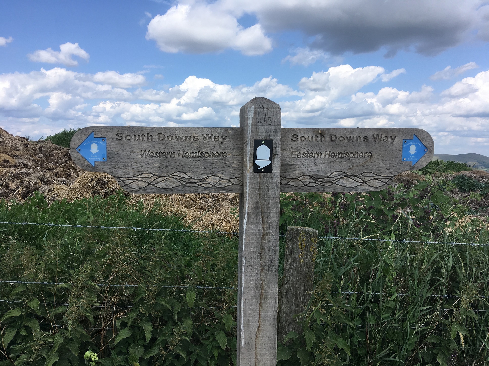 South Downs Way: east-west sign