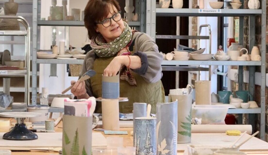 woman in a pottery studio