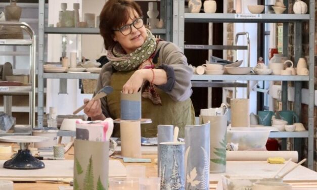 woman in a pottery studio