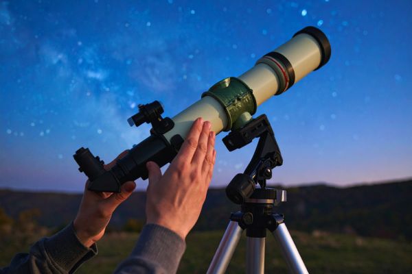 Observatory - person looking through telescope