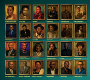 a series of famous portraist of black people from throughout history for black history month